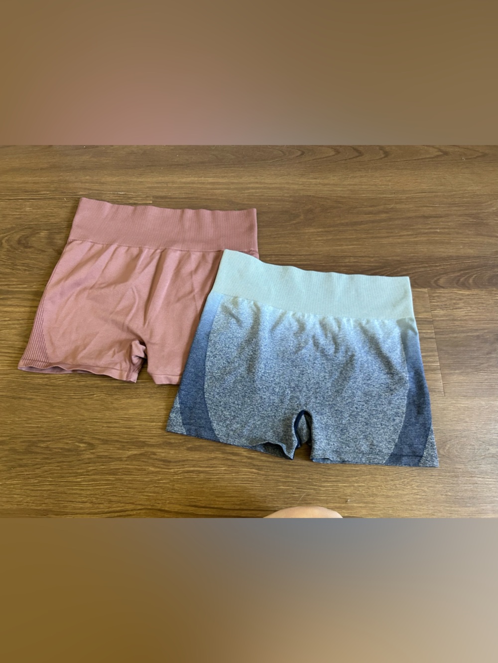 PINK Victoria's Secret Seamless Shorts Set - Mauve & Light Blue